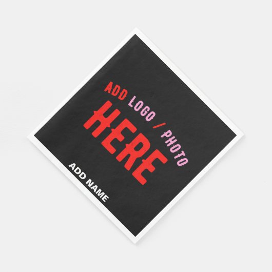 カスタマイズスタイリッシュ可能なモダン黒の検証済みブランド スタンダードランチョンナプキン (角)