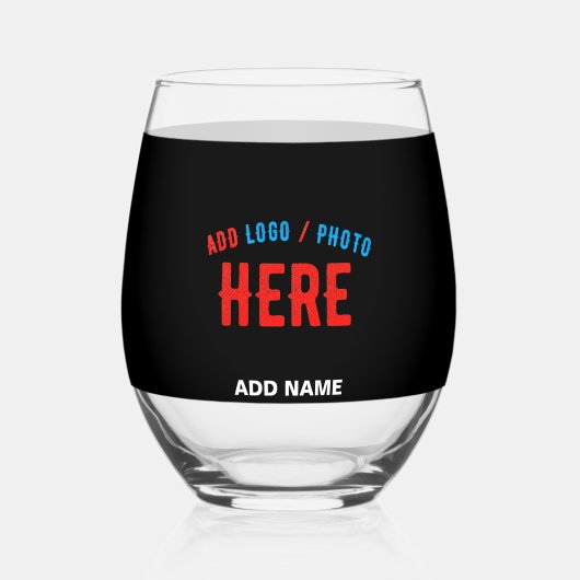 カスタマイズスタイリッシュ可能なモダン黒の検証済みブランド ステムなしワイングラス (正面)