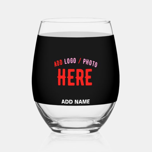カスタマイズスタイリッシュ可能なモダン黒の検証済みブランド ステムなしワイングラス (正面)