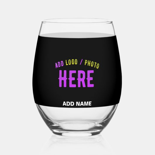 カスタマイズスタイリッシュ可能なモダン黒の検証済みブランド ステムなしワイングラス (正面)