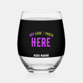 カスタマイズスタイリッシュ可能なモダン黒の検証済みブランド ステムなしワイングラス (裏面)