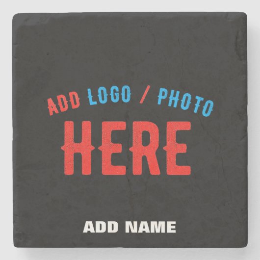 カスタマイズスタイリッシュ可能なモダン黒の検証済みブランド ストーンコースター (正面)