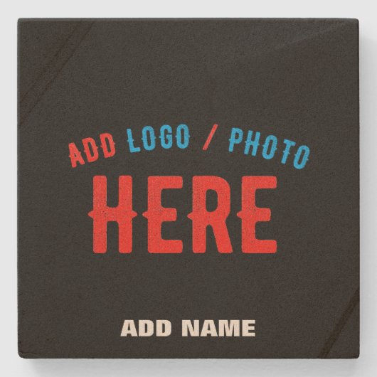 カスタマイズスタイリッシュ可能なモダン黒の検証済みブランド ストーンコースター (正面)