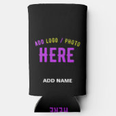 カスタマイズスタイリッシュ可能なモダン黒の検証済みブランド スリム缶クーラー (裏面)