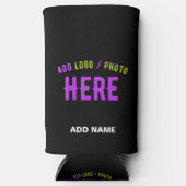 カスタマイズスタイリッシュ可能なモダン黒の検証済みブランド スリム缶クーラー (正面)