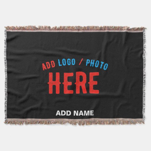 カスタマイズスタイリッシュ可能なモダン黒の検証済みブランド スローブランケット (正面)