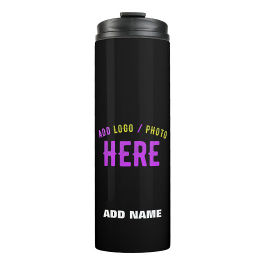 カスタマイズスタイリッシュ可能なモダン黒の検証済みブランド タンブラー (正面)