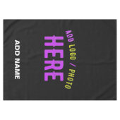 カスタマイズスタイリッシュ可能なモダン黒の検証済みブランド テーブルクロス (正面(横))