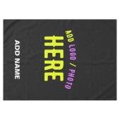 カスタマイズスタイリッシュ可能なモダン黒の検証済みブランド テーブルクロス (正面(横))