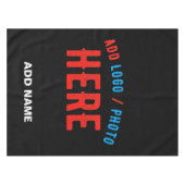 カスタマイズスタイリッシュ可能なモダン黒の検証済みブランド テーブルクロス (正面(横))