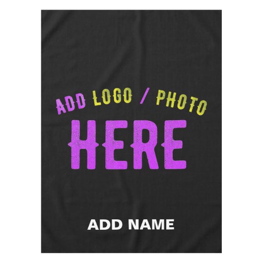 カスタマイズスタイリッシュ可能なモダン黒の検証済みブランド テーブルクロス (正面)