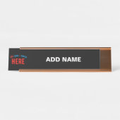 カスタマイズスタイリッシュ可能なモダン黒の検証済みブランド デスクネームプレート (正面)