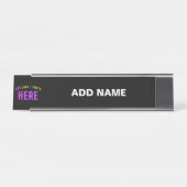 カスタマイズスタイリッシュ可能なモダン黒の検証済みブランド デスクネームプレート (正面)