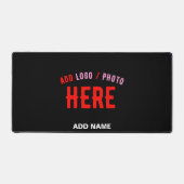 カスタマイズスタイリッシュ可能なモダン黒の検証済みブランド デスクマット (正面)