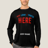 カスタマイズスタイリッシュ可能なモダン黒の検証済みブランド トライブレンドTシャツ (正面)