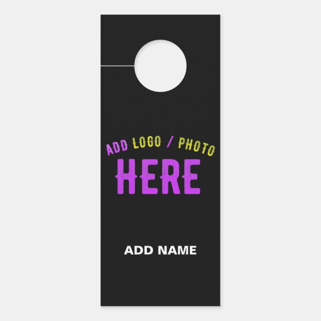 カスタマイズスタイリッシュ可能なモダン黒の検証済みブランド ドアノブサイン (正面)