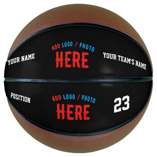 カスタマイズスタイリッシュ可能なモダン黒の検証済みブランド バスケットボール (正面)