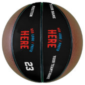 カスタマイズスタイリッシュ可能なモダン黒の検証済みブランド バスケットボール (縦)