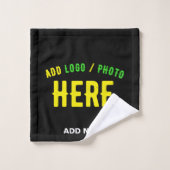 カスタマイズスタイリッシュ可能なモダン黒の検証済みブランド バスタオルセット (ウォッシュタオル)