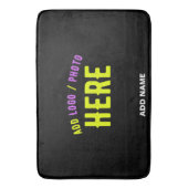 カスタマイズスタイリッシュ可能なモダン黒の検証済みブランド バスマット (正面縦)