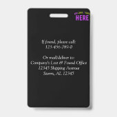 カスタマイズスタイリッシュ可能なモダン黒の検証済みブランド バッジ (Back)