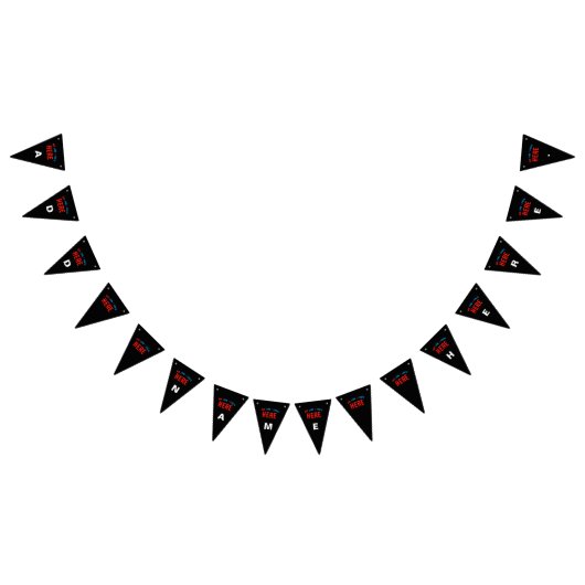 カスタマイズスタイリッシュ可能なモダン黒の検証済みブランド バンティングフラッグ (全)