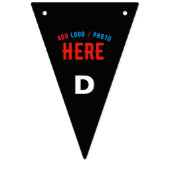 カスタマイズスタイリッシュ可能なモダン黒の検証済みブランド バンティングフラッグ (第3の旗)