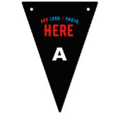 カスタマイズスタイリッシュ可能なモダン黒の検証済みブランド バンティングフラッグ (第1の旗)