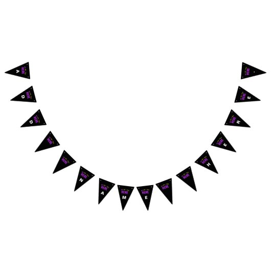 カスタマイズスタイリッシュ可能なモダン黒の検証済みブランド バンティングフラッグ (全)