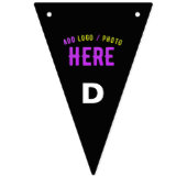 カスタマイズスタイリッシュ可能なモダン黒の検証済みブランド バンティングフラッグ (第3の旗)