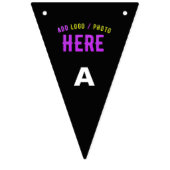 カスタマイズスタイリッシュ可能なモダン黒の検証済みブランド バンティングフラッグ (第1の旗)