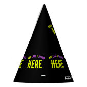 カスタマイズスタイリッシュ可能なモダン黒の検証済みブランド パーティーハット (左)