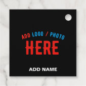 カスタマイズスタイリッシュ可能なモダン黒の検証済みブランド フェイバータグ (裏面)