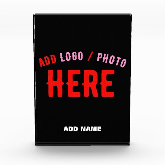 カスタマイズスタイリッシュ可能なモダン黒の検証済みブランド フォトブロック (正面)