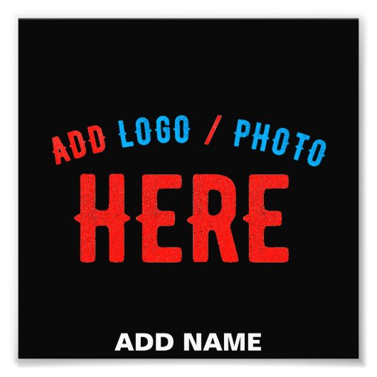 カスタマイズスタイリッシュ可能なモダン黒の検証済みブランド フォトプリント            (正面)