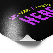 カスタマイズスタイリッシュ可能なモダン黒の検証済みブランド フォトプリント            (角)