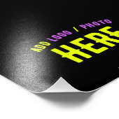 カスタマイズスタイリッシュ可能なモダン黒の検証済みブランド フォトプリント            (角)