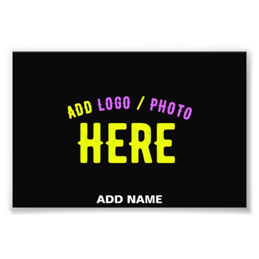 カスタマイズスタイリッシュ可能なモダン黒の検証済みブランド フォトプリント            (正面)