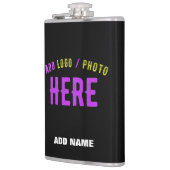 カスタマイズスタイリッシュ可能なモダン黒の検証済みブランド フラスク (左)