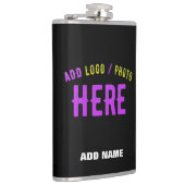 カスタマイズスタイリッシュ可能なモダン黒の検証済みブランド フラスク (右)