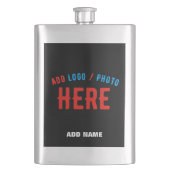 カスタマイズスタイリッシュ可能なモダン黒の検証済みブランド フラスク (正面)