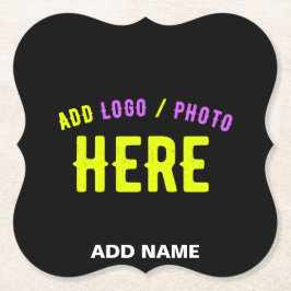 カスタマイズスタイリッシュ可能なモダン黒の検証済みブランド ペーパーコースター