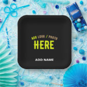 カスタマイズスタイリッシュ可能なモダン黒の検証済みブランド ペーパープレート (パーティー)