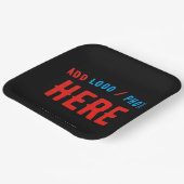 カスタマイズスタイリッシュ可能なモダン黒の検証済みブランド ペーパープレート (傾斜あり)