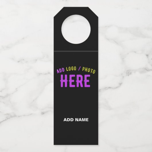 カスタマイズスタイリッシュ可能なモダン黒の検証済みブランド ボトルネックタグ (正面)