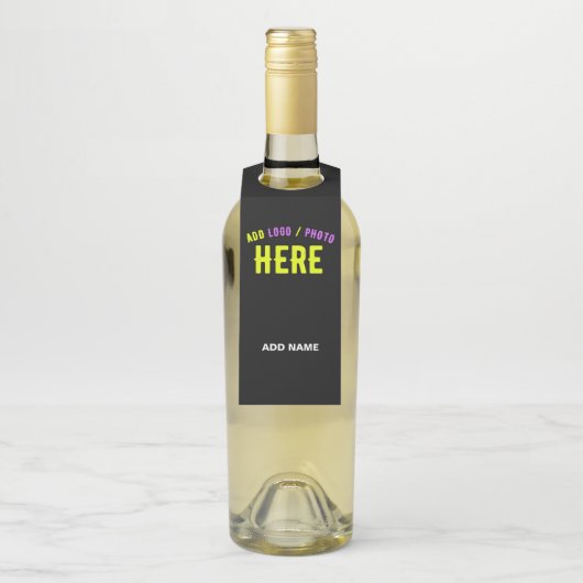 カスタマイズスタイリッシュ可能なモダン黒の検証済みブランド ボトルネックタグ (ボトル)