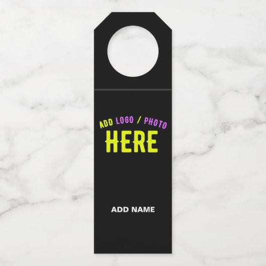 カスタマイズスタイリッシュ可能なモダン黒の検証済みブランド ボトルネックタグ (裏面)