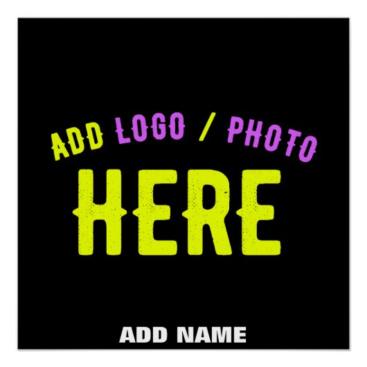 カスタマイズスタイリッシュ可能なモダン黒の検証済みブランド ポスター (正面)