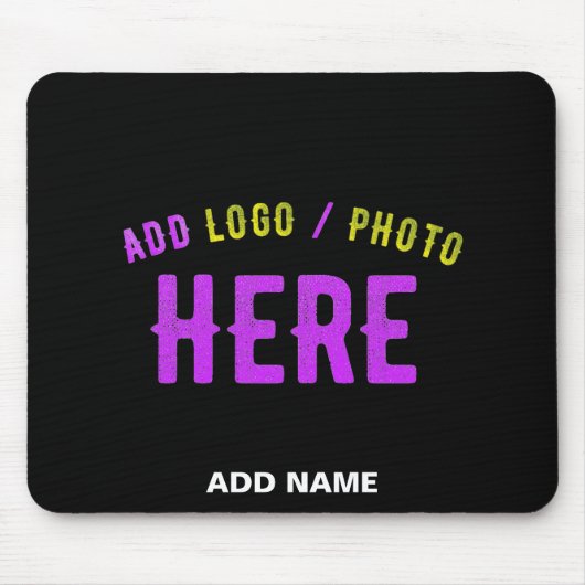 カスタマイズスタイリッシュ可能なモダン黒の検証済みブランド マウスパッド (正面)