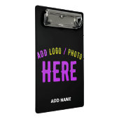 カスタマイズスタイリッシュ可能なモダン黒の検証済みブランド ミニクリップボード (アングル)